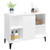Mobile Lavabo Bianco Lucido 80x33x60 cm in Legno Multistrato 821294