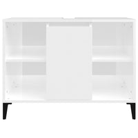Mobile Lavabo Bianco Lucido 80x33x60 cm in Legno Multistrato 821294