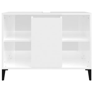 Mobile Lavabo Bianco Lucido 80x33x60 cm in Legno Multistrato 821294