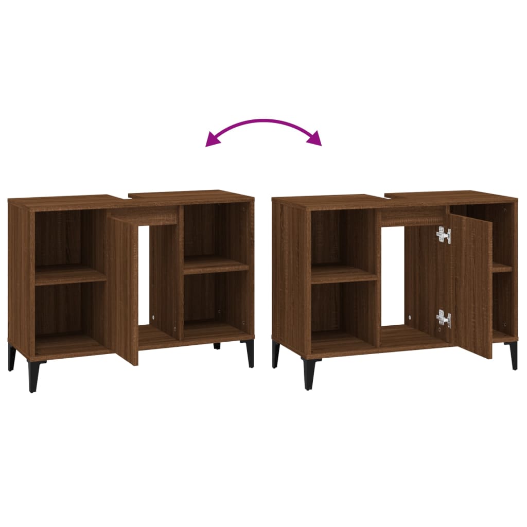 Mobile lavabo da bagno 80 x 33 x 60 cm multistrato marrone 02_0006826