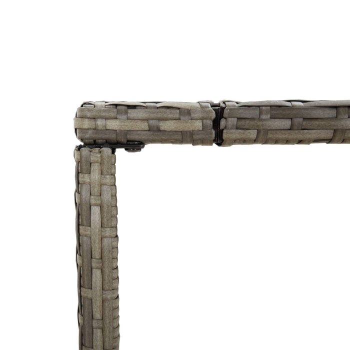 Tavolo da Bar con Piano in Vetro Grigio 110x70x110cm Polyrattan 362589