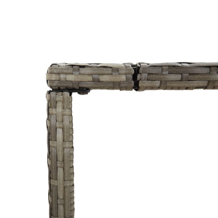 Tavolo da Bar con Piano in Vetro Grigio 180x70x110cm Polyrattan 362592