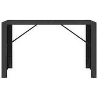 Tavolo da Bar con Piano in Vetro Nero 185x80x110 cm Polyrattancod mxl 126360