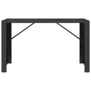 Tavolo da Bar con Piano in Vetro Nero 185x80x110 cm Polyrattancod mxl 126360
