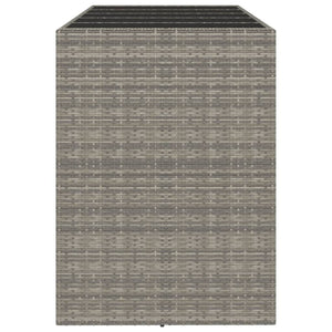 Tavolo da Bar con Piano in Vetro Grigio 185x80x110cm Polyrattan