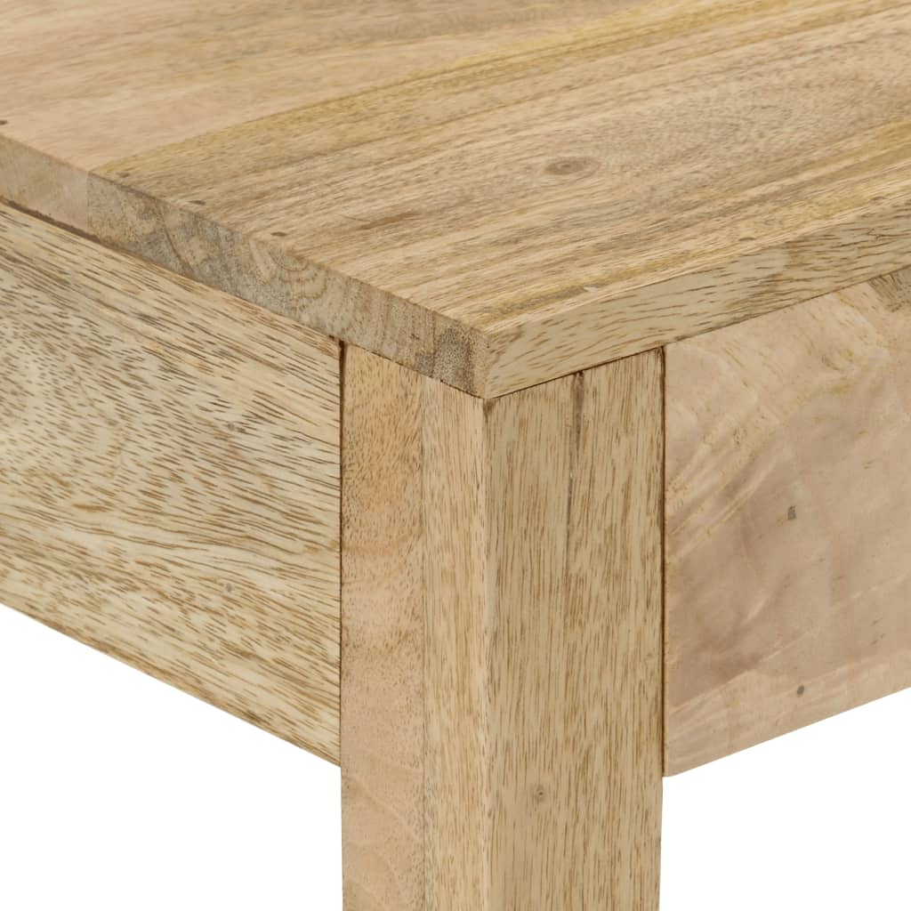 Tavolo Consolle 110x30x75 cm Legno Massello Sbiancato di Mango