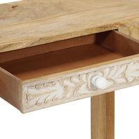 Tavolo Consolle 110x30x75 cm Legno Massello Sbiancato di Mango 351617