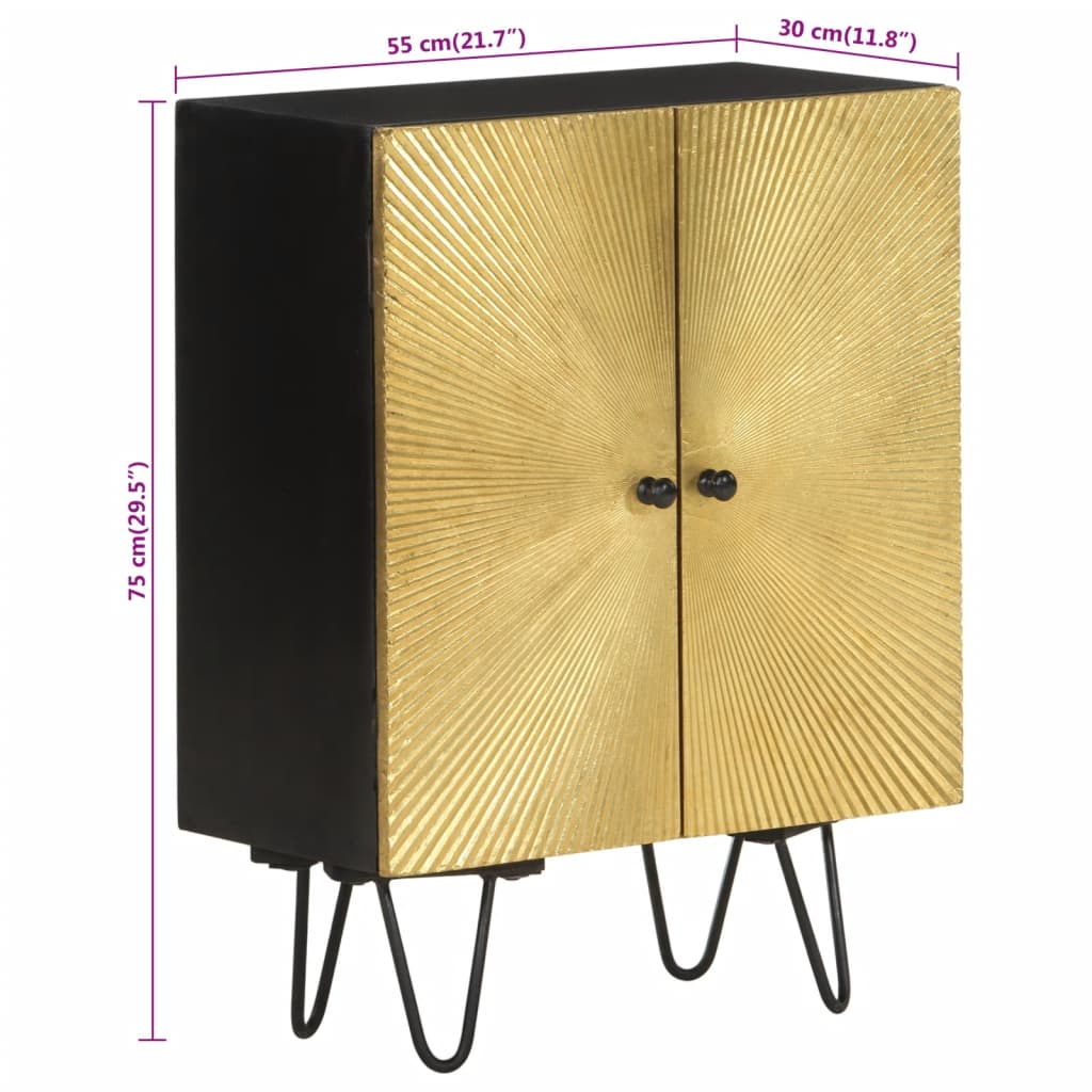 Credenza-Buffet-Armadio da cucina 55x30x75 cm in Legno Massello di Mango