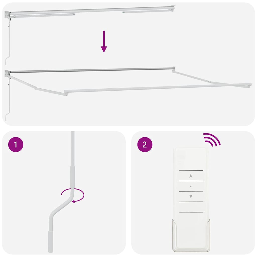 Tenda da Sole Bianco 4 × 3 m Metallo 362023