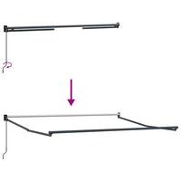 Tenda da Sole Antracite 3,5 x 2,5 m Metallo