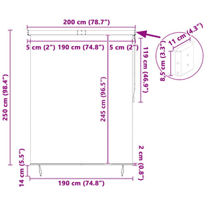 Tenda a Rullo Esterna Rigato Blu e bianco 200 x 250 cm Tessuto 362087