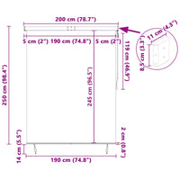 Tenda a Rullo Esterna Rigato Giallo e blu 200 x 250 cm Tessuto 362088
