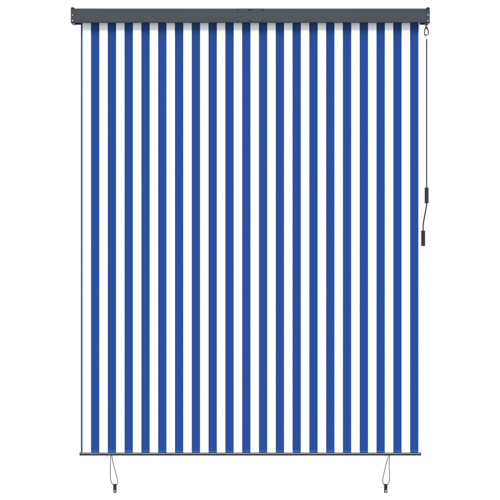 Tenda a Rullo Esterna Striped Blu e bianco 220 x 250 cm Tessuto 362093