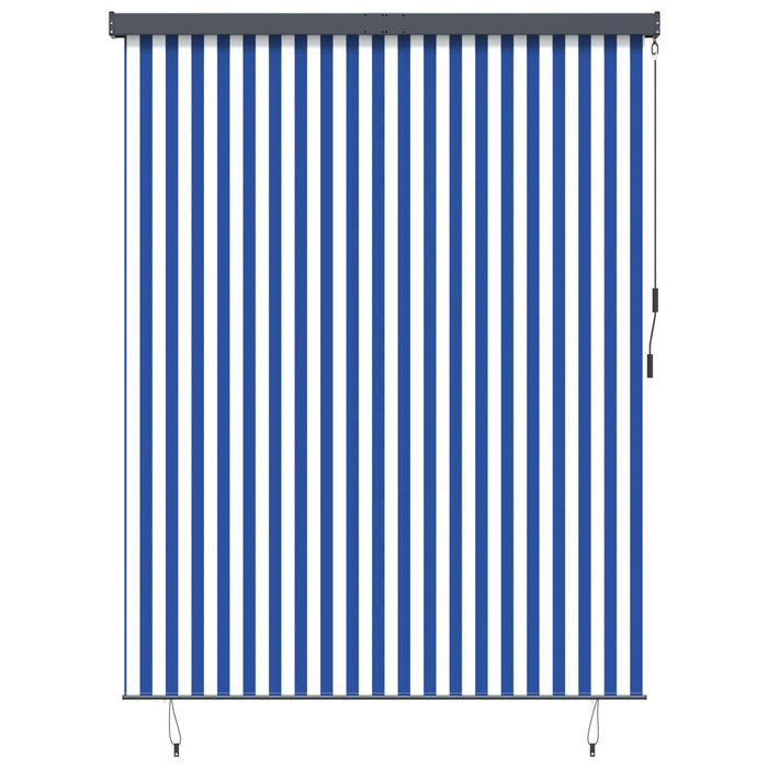 Tenda a Rullo Esterna Striped Blu e bianco 220 x 250 cm Tessuto 362093