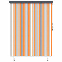 vidaXL Tenda a Rullo Esterna Striped Giallo e blu 220 x 250 cm Tessuto