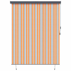 vidaXL Tenda a Rullo Esterna Striped Giallo e blu 220 x 250 cm Tessuto