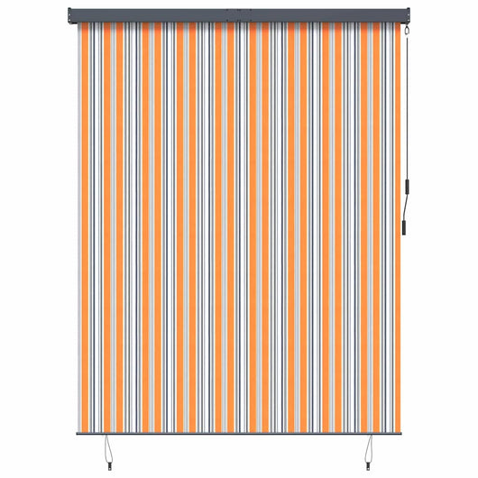 vidaXL Tenda a Rullo Esterna Striped Giallo e blu 220 x 250 cm Tessuto