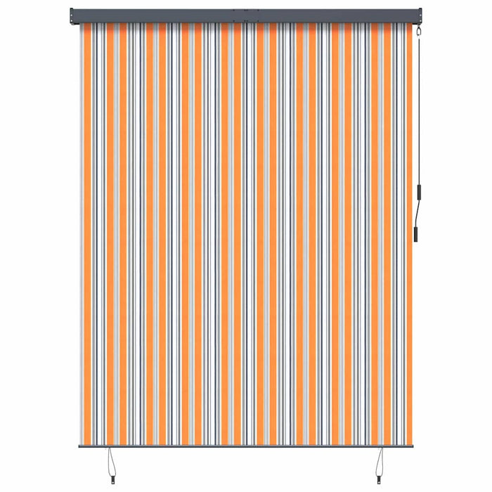 vidaXL Tenda a Rullo Esterna Striped Giallo e blu 220 x 250 cm Tessuto