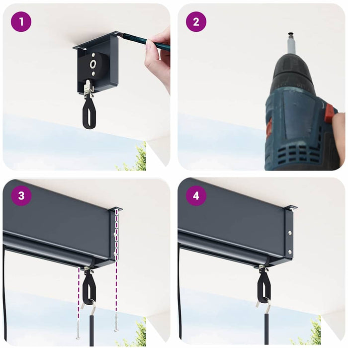 vidaXL Tenda a Rullo Esterna Striped Giallo e blu 220 x 250 cm Tessuto