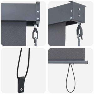 vidaXL Tenda a Rullo Esterna Striped Antracite 220 x 250 cm Tessuto