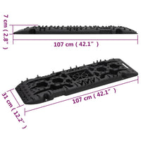 Tavole di Trazione 2 pz Nere 107x31x7 cm Nylon 210771