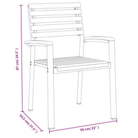 Sedie Giardino Impilabili 4 pz Legno Massello Acacia e Metallo 362015