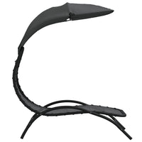 Sedia a sdraio lettino da giardino prendisole terrazza mobili da esterno e tendalino 167 x 80 x 195 cm tessuto e acciaio grigio scuro 02_0012769