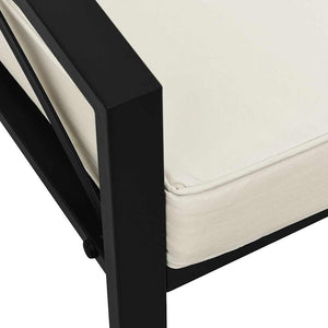 Sedia da Giardino-Sedia da esterno con Cuscini Sabbia 68x76x79 cm Acciaio