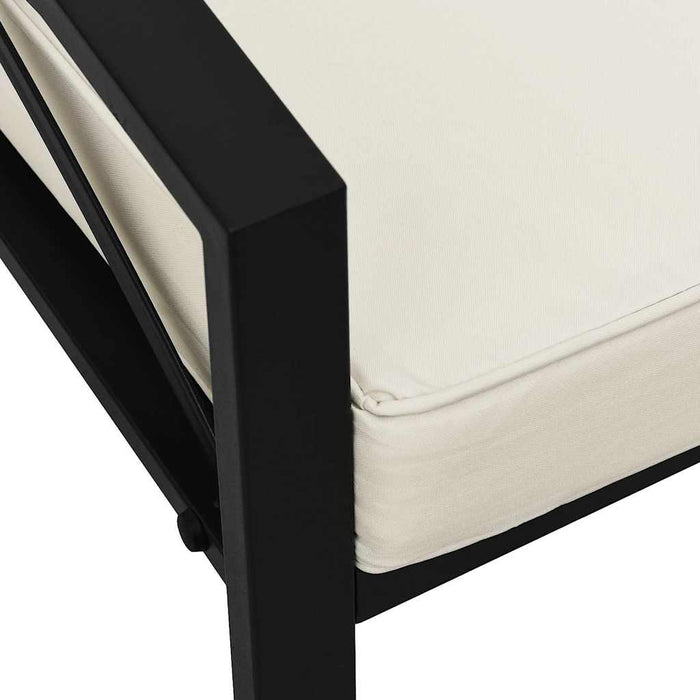 Sedia da Giardino-Sedia da esterno con Cuscini Sabbia 68x76x79 cm Acciaio