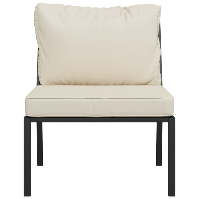 Sedie da Giardino con Cuscini Sabbia 2pz 60x74x79 cm Acciaio 362723