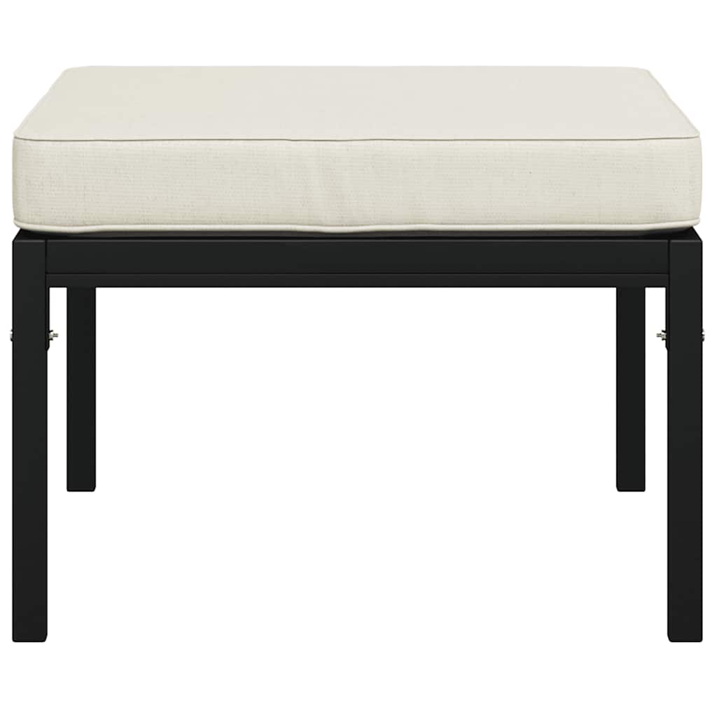 Poggiapiedi Giardino con Cuscini Sabbia 2pz 60x60x35 cm Acciaio