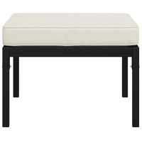 Poggiapiedi Giardino con Cuscini Sabbia 2pz 60x60x35 cm Acciaio