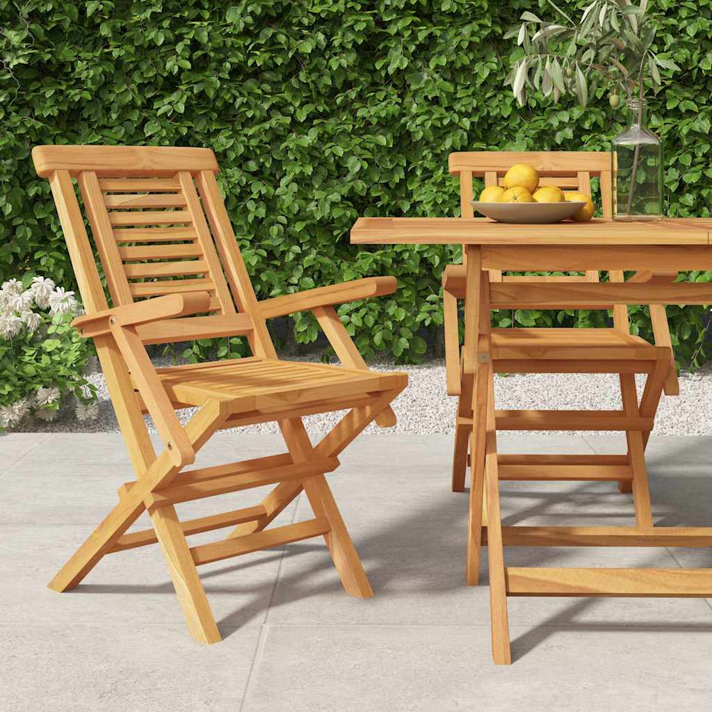 Sedie da Giardino Pieghevoli 2pz 56x63x90cm Legno Massello Teak 362756