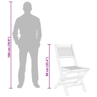 Sedie da Giardino Pieghevoli 2pz 47x62x90cm Legno Massello Teak 362761