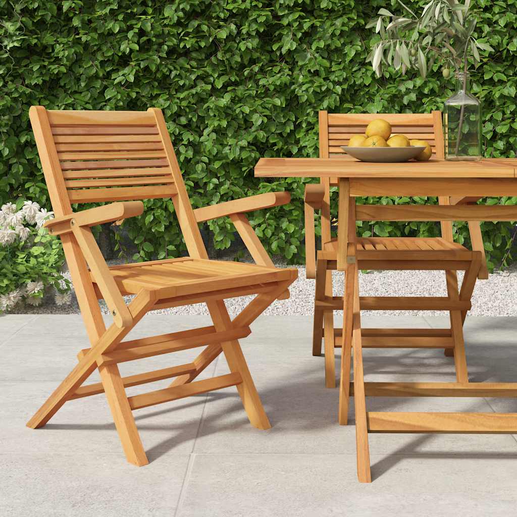 Sedie da Giardino Pieghevoli 2pz 55x62x90cm Legno Massello Teak 362762
