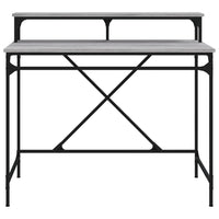 Scrivania Grigio Sonoma 100x50x90 cm Legno Multistrato e Ferro 826702