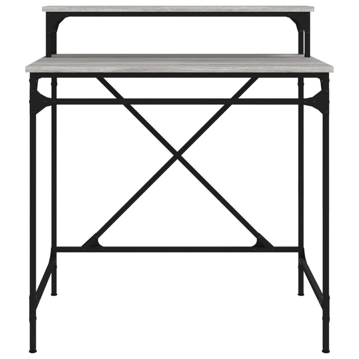 Scrivania Grigio Sonoma 80x50x90 cm Legno Multistrato e Ferro 826707