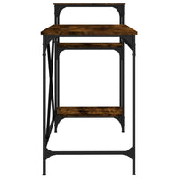 Scrivania tavolo postazione di lavoro mobile per computer studio e scaffali rovere affumicato 135 x 50 x 90 cm legno ingegnerizzato/ferro marrone 02_0023815