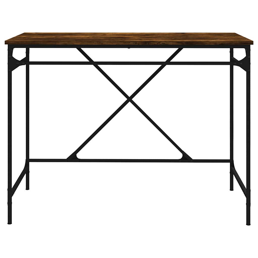 Scrivania Rovere Fumo 100x50x75 cm in Legno Multistrato e Ferro 826721