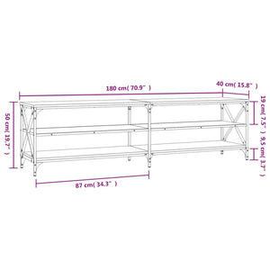 Mobile TV Grigio Sonoma 180x40x50 cm in Legno Multistrato 826737