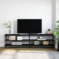 Mobile Porta TV Nero 180x30x50cm in Legno Multistrato e Metallocod mxl 103172