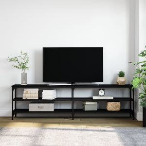 Mobile Porta TV Nero 180x30x50cm in Legno Multistrato e Metallocod mxl 103172