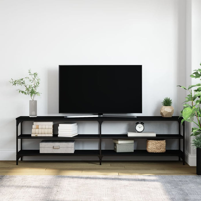 Mobile Porta TV Nero 180x30x50cm in Legno Multistrato e Metallocod mxl 103172