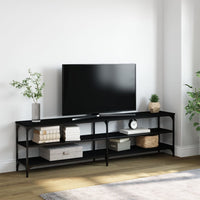 Mobile Porta TV Nero 180x30x50cm in Legno Multistrato e Metallocod mxl 103172