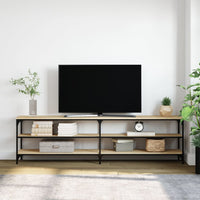 Mobile TV Rovere Sonoma 180x30x50cm Legno Multistrato e Metallocod mxl 79395