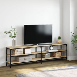 Mobile TV Rovere Sonoma 180x30x50cm Legno Multistrato e Metallocod mxl 79395