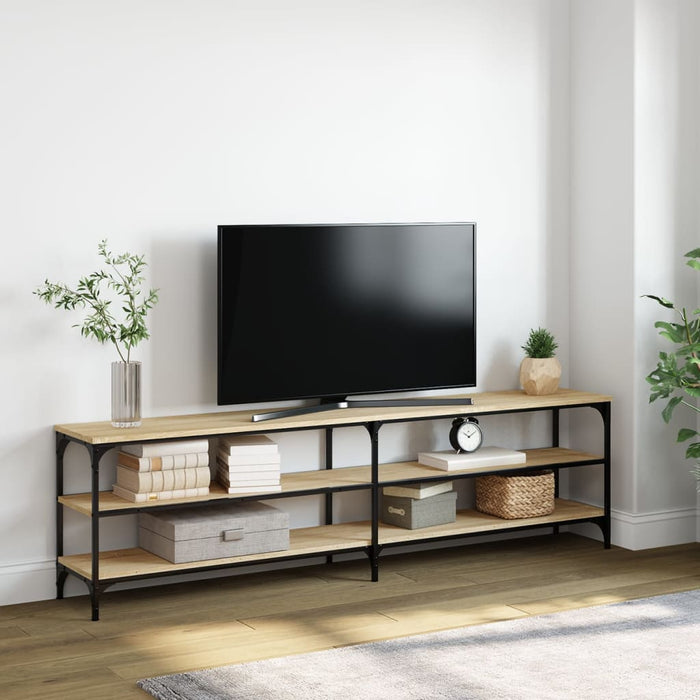 Mobile TV Rovere Sonoma 180x30x50cm Legno Multistrato e Metallocod mxl 79395