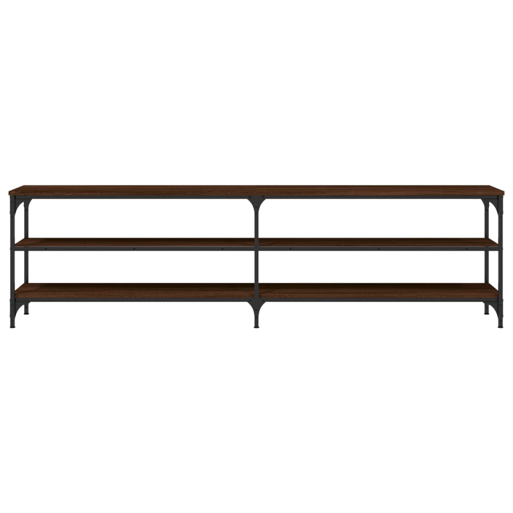 Mobile TV Rovere Marrone 180x30x50cm Legno Multistrato Metallo 826758