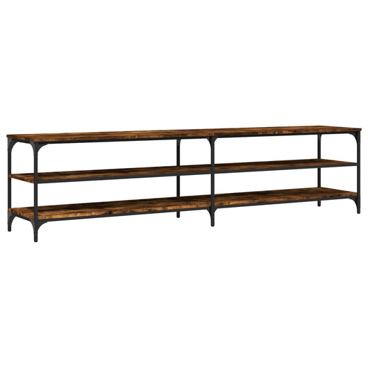 Mobile TV-Credenza per TV-Console TV Rovere Fumo 200x30x50 cm Legno Multistrato e Metallo