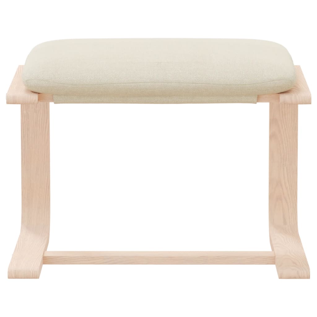 Poggiapiedi Crema 51x41x40 cm in Tessuto